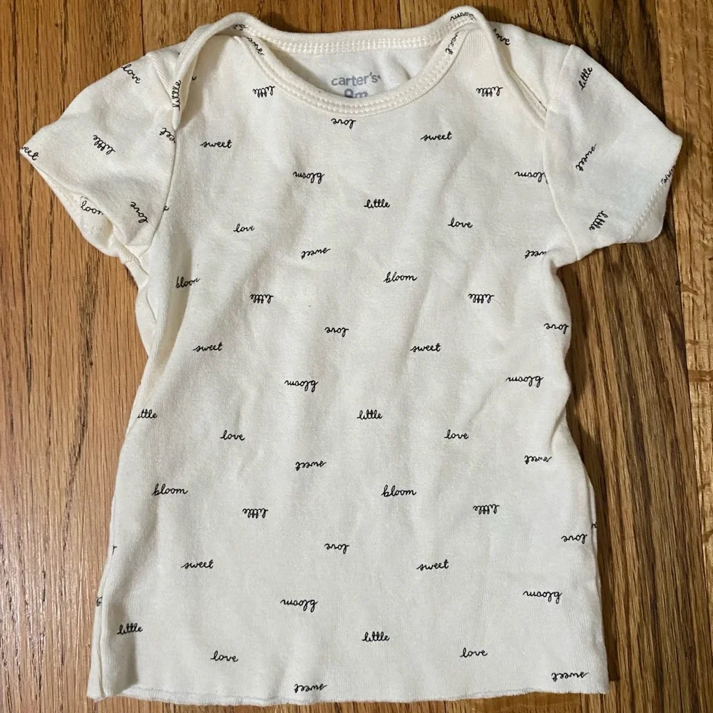 Carter’s Baby Girls 9M White Graphic Top Shirt Long Sleeve Outfit 9 Months